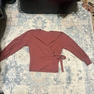 Chic V-Neck Wrap Sweater - Mauve